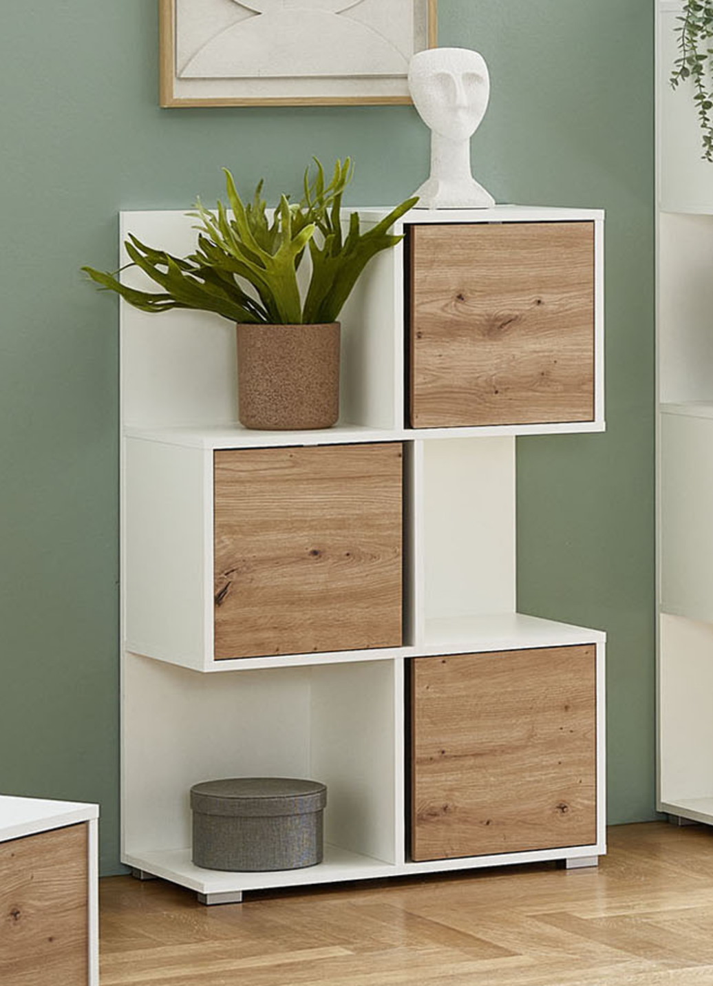 Raffinierte und moderne Regalserie, Regal, mittel, Weiss-Artisan Eiche Raffinierte und moderne Regalserie, Regal, mittel, Weiss-Artisan Eiche von BADER