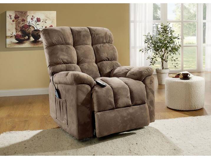 Relaxsessel mit Aufstehhilfe, Massage- und Wärmefunktion, Braun von BADER