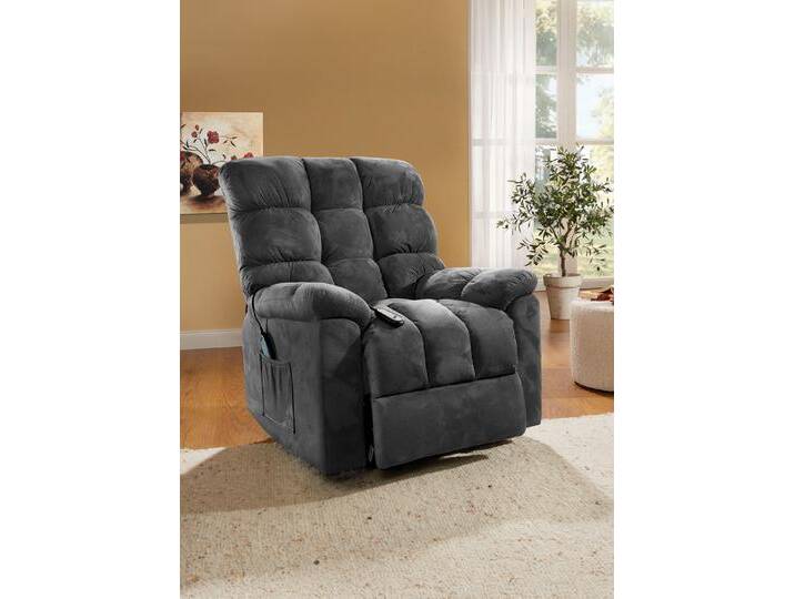 Relaxsessel mit Aufstehhilfe, Massage- und Wärmefunktion, Dunkelgrau von BADER