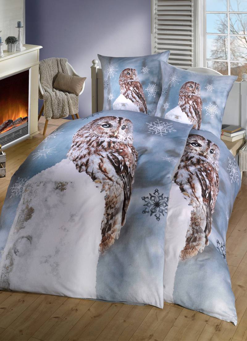 Renforcé Bettwäsche-Garnitur mit Reißverschluss, Größe 112 (80x80 cm + 135x200 cm), Bunt von BADER