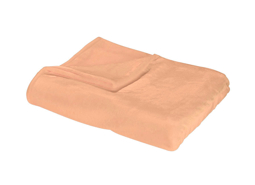 Schlafdecke und Kissen in samtiger Qualität, Größe 215 (Schlafdecke, 150x200 cm), Apricot von BADER