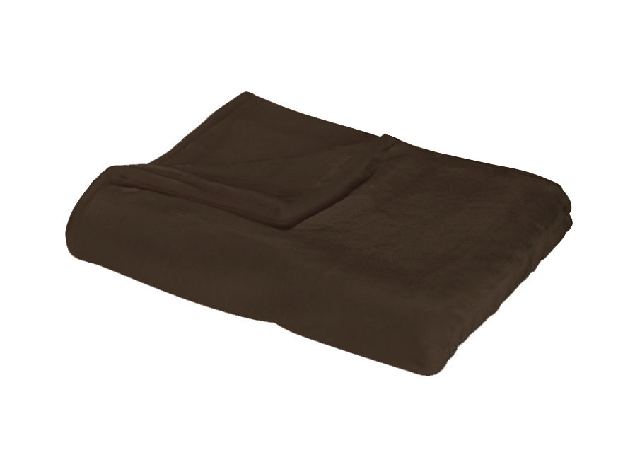 Schlafdecke und Kissen in samtiger Qualität, Größe 225 (Schlafdecke, 180x220 cm), Braun von BADER