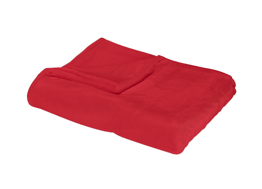 Schlafdecke und Kissen in samtiger Qualität, Größe 235 (Schlafdecke, 220x240 cm), Rot von BADER
