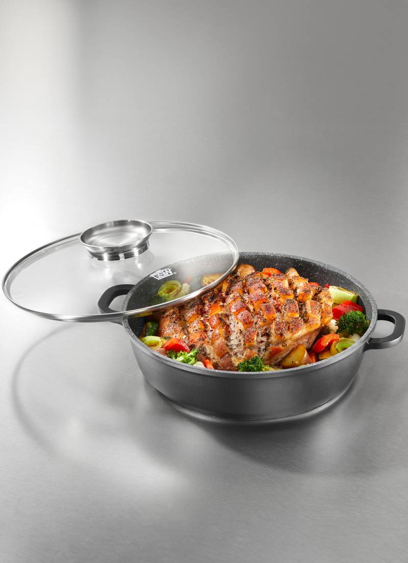 Servierpfanne aus hochwertigem Aluguss, Pfanne 24 cm, Grau Servierpfanne aus hochwertigem Aluguss, Pfanne 24 cm, Grau von BADER