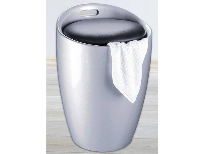 Sitzhocker mit Stauraum, Silber Sitzhocker mit Stauraum, Silber von BADER