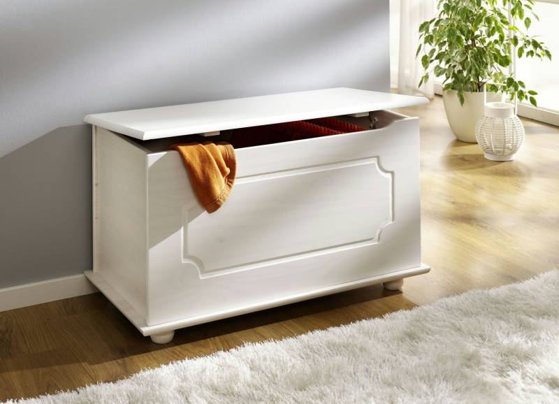Sitztruhe aus massivem Kiefernholz, Weiss Sitztruhe aus massivem Kiefernholz, Weiss von BADER