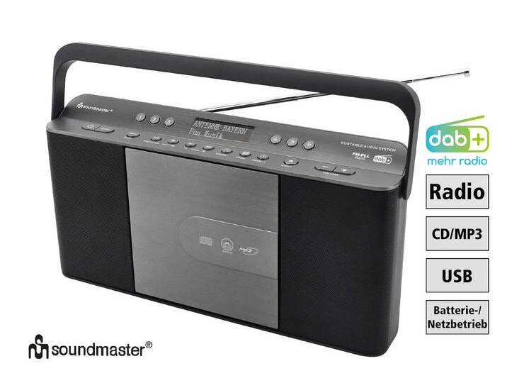 Soundmaster CD-Kofferradio RCD1870SW, Schwarz von BADER