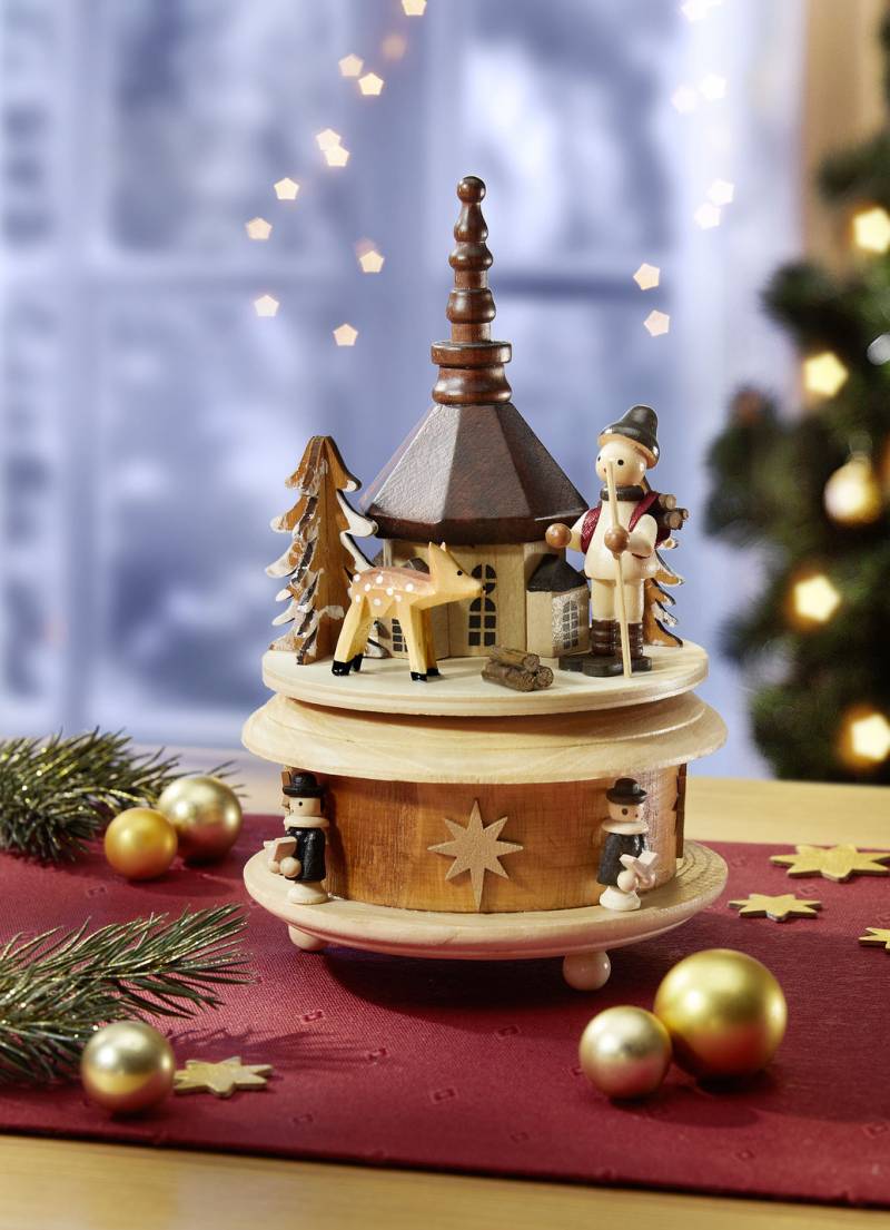 Spieldose Seiffener Kirche mit 18-stimmigem Spielwerk, Natur-Braun Spieldose Seiffener Kirche mit 18-stimmigem Spielwerk, Natur-Braun von BADER