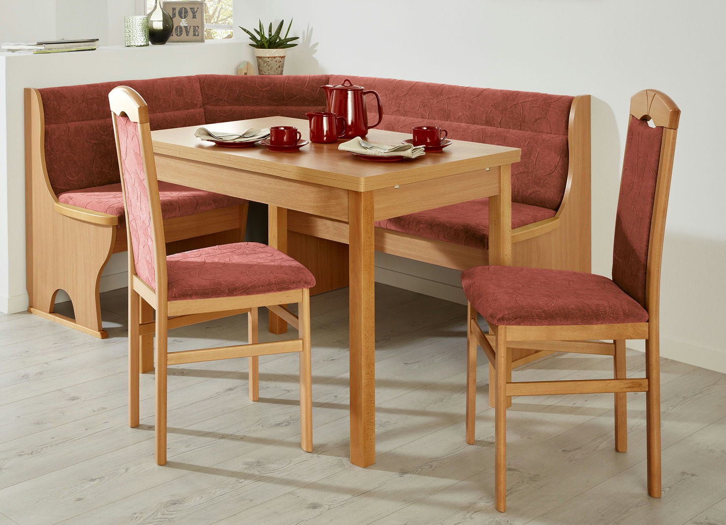 Stilvolle Esszimmermöbel, 2er-Set Stühle, Buche-Rot von BADER