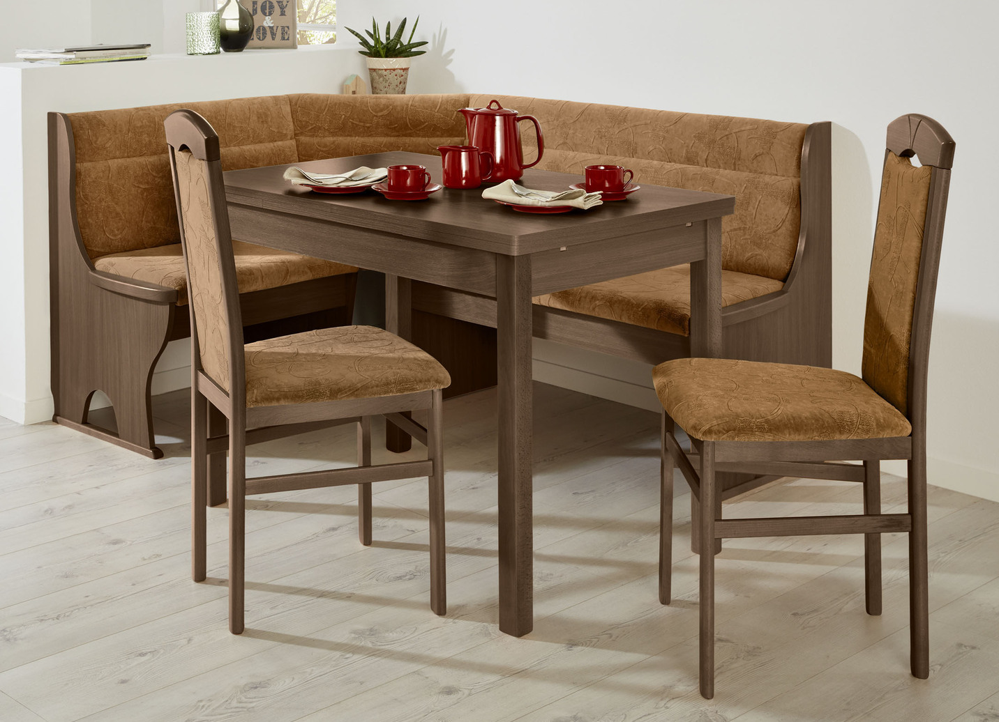 Stilvolle Esszimmermöbel, 2er-Set Stühle, Nussbaum-Beige Stilvolle Esszimmermöbel, 2er-Set Stühle, Nussbaum-Beige von BADER