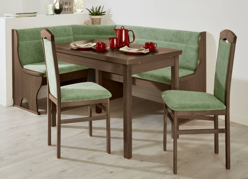 Stilvolle Esszimmermöbel, 2er-Set Stühle, Nussbaum-Grün von BADER