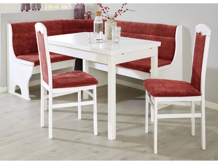 Stilvolle Esszimmermöbel, 2er-Set Stühle, Weiss-Rot von BADER