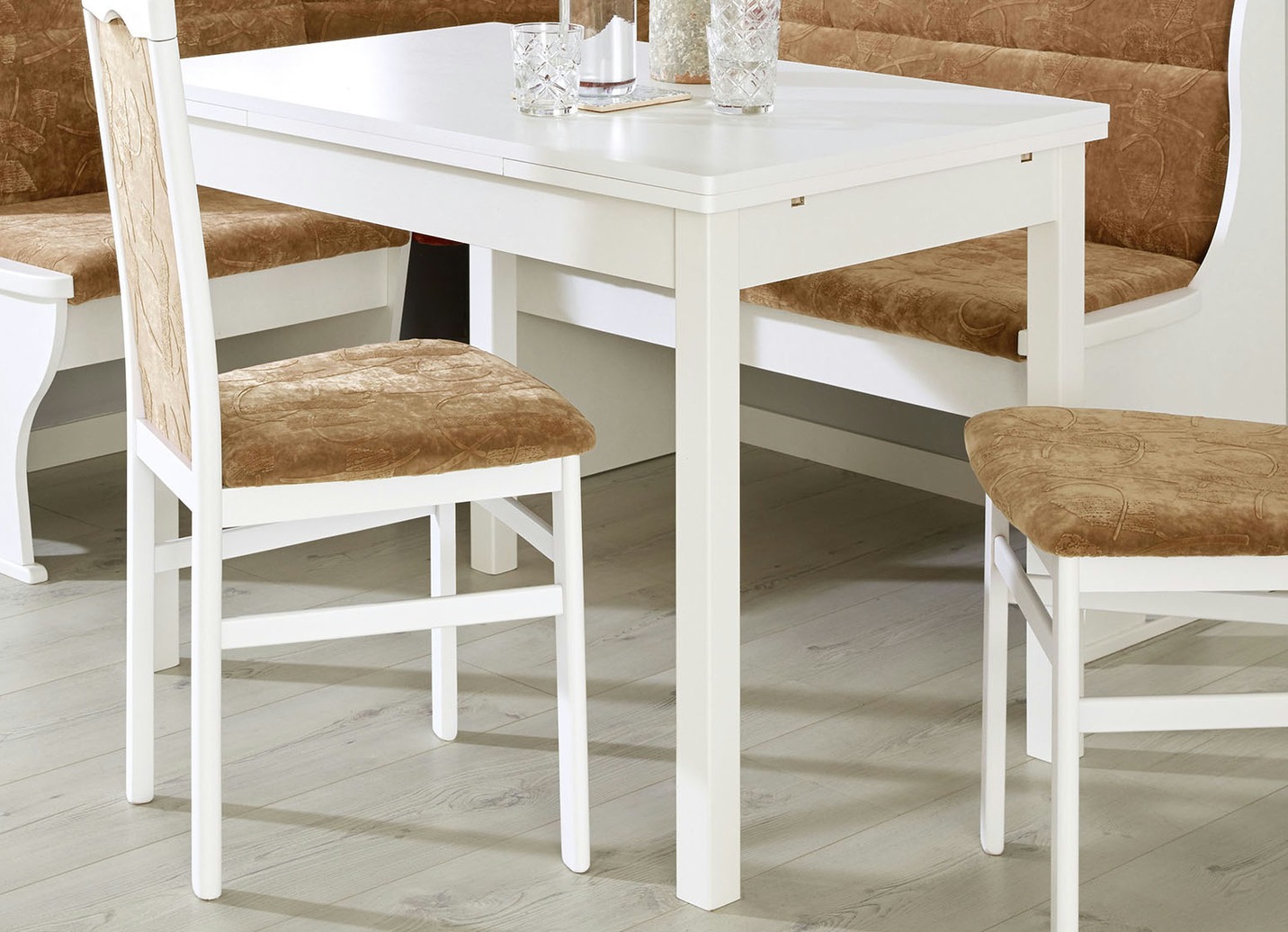 Stilvoller Esstisch mit pflegeleichter Melamin-Oberfläche, Esstisch, groß, Weiss von BADER