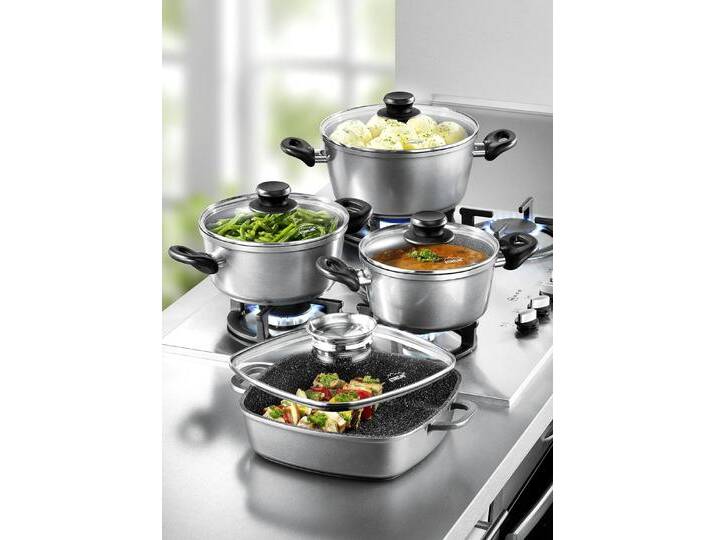 Stoneline – Topf-Set, 10-teilig: Eine Anschaffung fürs Leben, Anthrazit Stoneline – Topf-Set, 10-teilig: Eine Anschaffung fürs Leben, Anthrazit von BADER