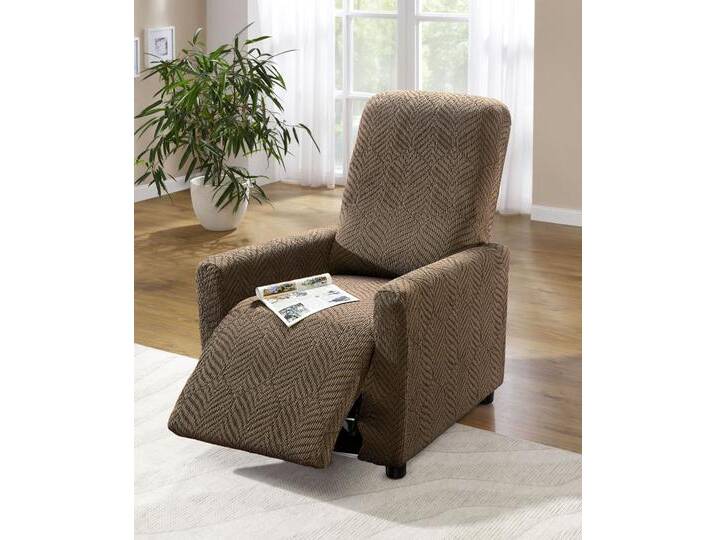 Stretchbezüge, Größe 105 (TV-Sessel-Bezug), Braun von BADER