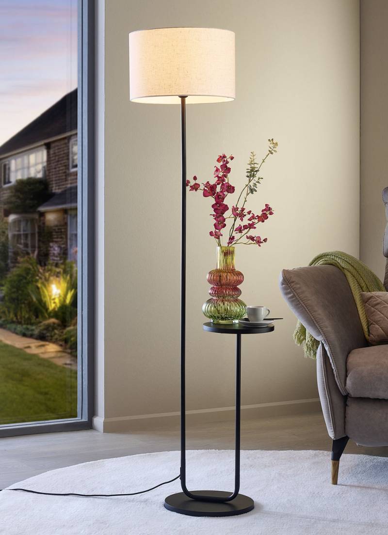 Stylishe Stehleuchte mit integriertem Tisch, Schwarz Stylishe Stehleuchte mit integriertem Tisch, Schwarz von BADER