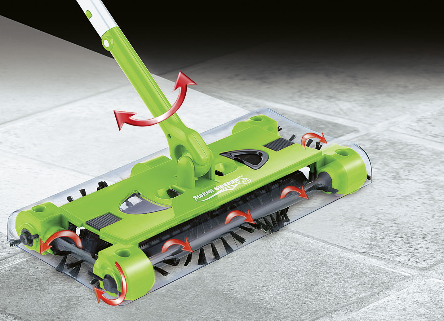 Swivel Sweeper Akku-Besen mit Lithium-Ionen-Akku, Grün von BADER