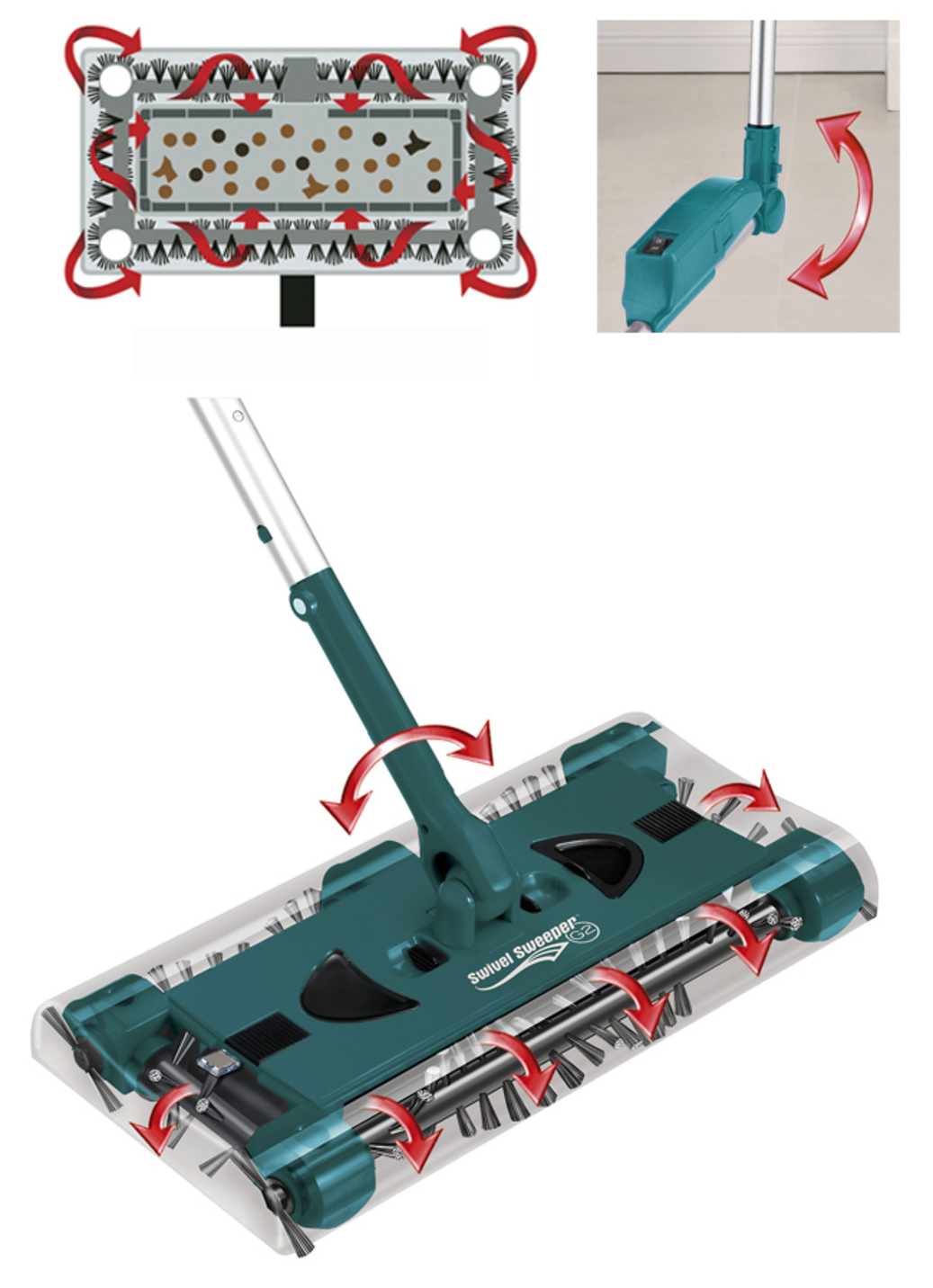 Swivel Sweeper – kabelloser Akku-Besen, Grün von BADER