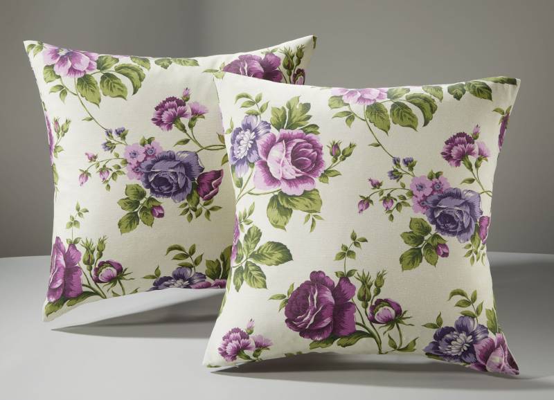 Tagesdecke mit Karosteppung und Kissenbezüge, Größe 920 (2 Kissenbezüge, 40x 40 cm), Lila von BADER