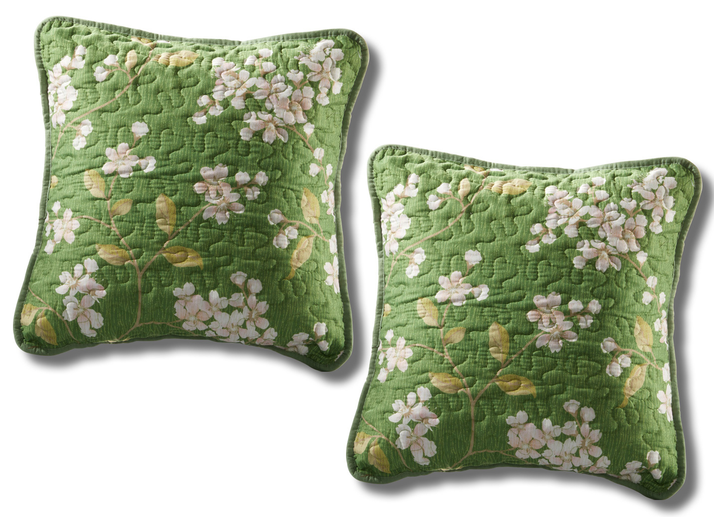 Tagesdecke mit einseitiger Wolkensteppung, Größe 920 (Kissenbezüge, 2er-Set, 40x 40 cm), Grün von BADER