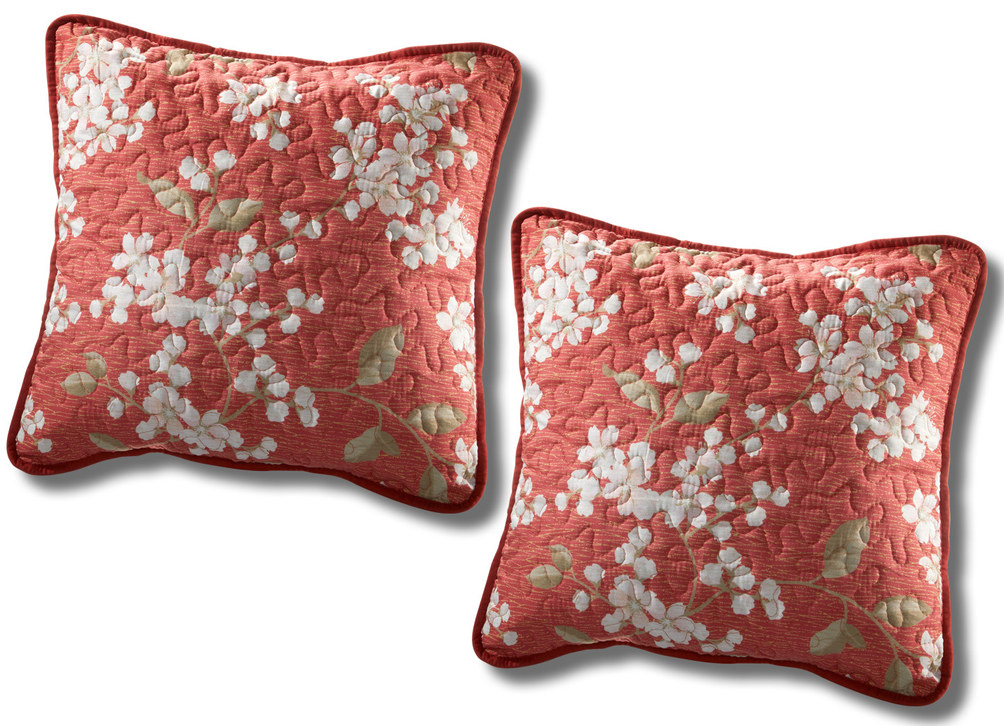 Tagesdecke mit einseitiger Wolkensteppung, Größe 920 (Kissenbezüge, 2er-Set, 40x 40 cm), Terra von BADER