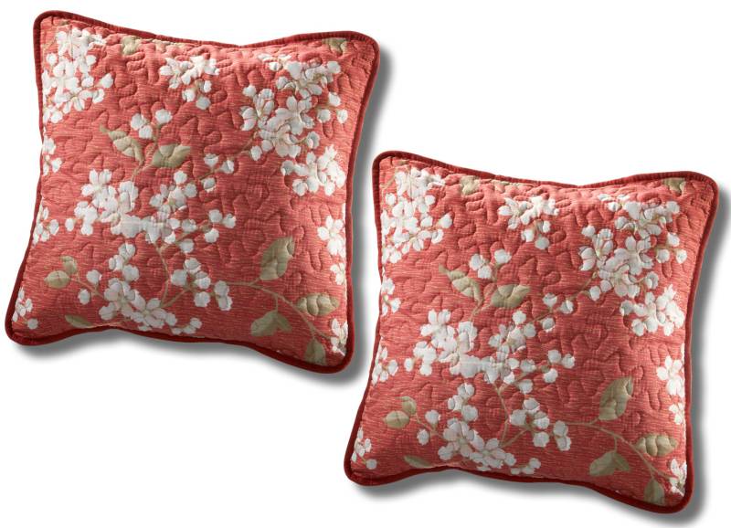 Tagesdecke mit einseitiger Wolkensteppung, Größe 920 (Kissenbezüge, 2er-Set, 40x 40 cm), Terra von BADER