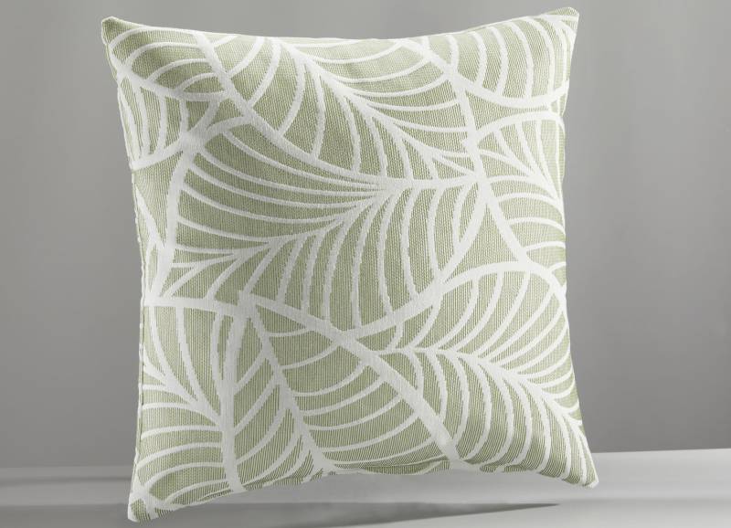 Tagesdecke und Kissenbezüge mit naturnahen Blättermotiven, Größe 920 (Kissenbezug, 40 x 40 cm), Grün von BADER