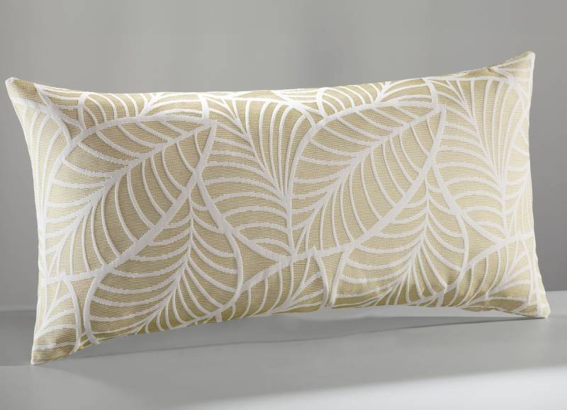 Tagesdecke und Kissenbezüge mit naturnahen Blättermotiven, Größe 924 (Kissenbezug, 40 x 80 cm), Gold von BADER
