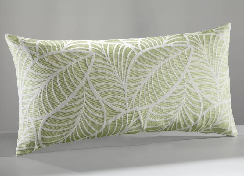 Tagesdecke und Kissenbezüge mit naturnahen Blättermotiven, Größe 924 (Kissenbezug, 40 x 80 cm), Grün von BADER