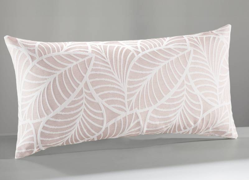 Tagesdecke und Kissenbezüge mit naturnahen Blättermotiven, Größe 924 (Kissenbezug, 40 x 80 cm), Rosa von BADER