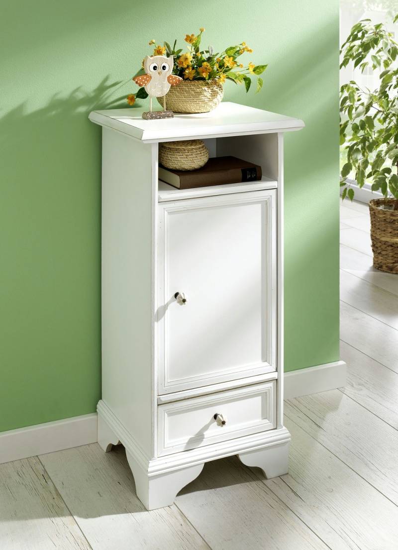 Teilmassive Kommoden mit Metallknöpfen, Kommode, 1-türig, Weiss Teilmassive Kommoden mit Metallknöpfen, Kommode, 1-türig, Weiss von BADER