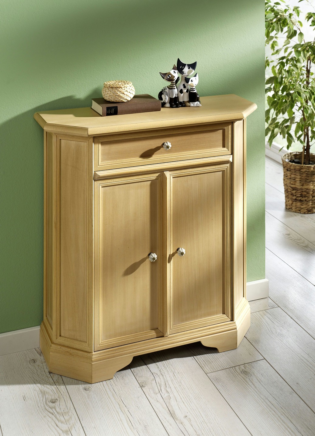 Teilmassive Kommoden mit Metallknöpfen, Kommode, 2-türig, Natur Teilmassive Kommoden mit Metallknöpfen, Kommode, 2-türig, Natur von BADER