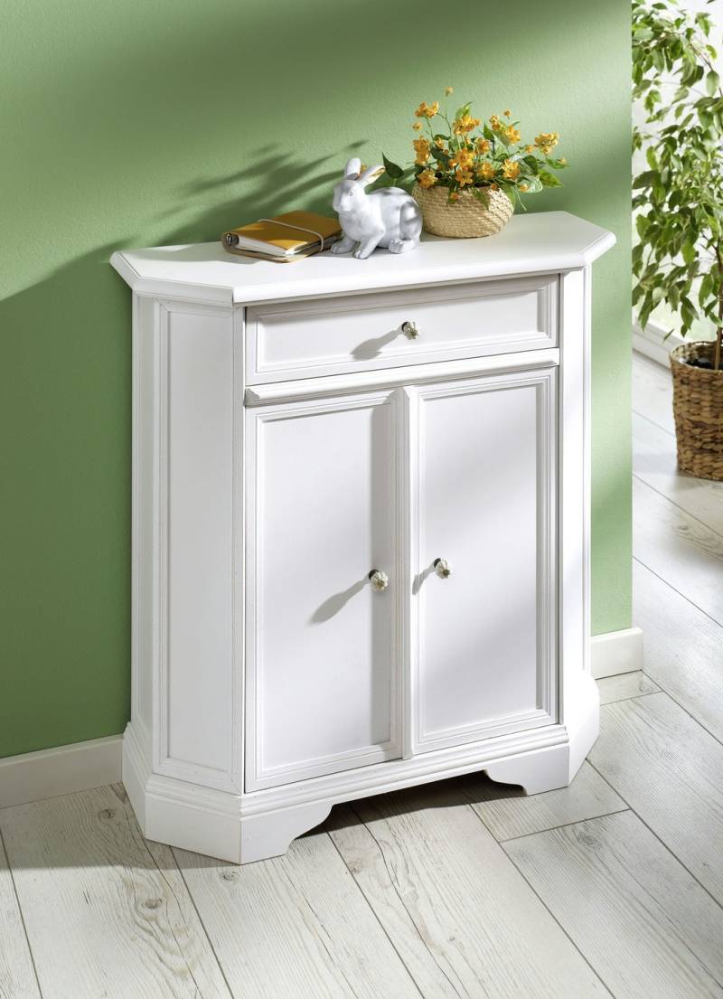 Teilmassive Kommoden mit Metallknöpfen, Kommode, 2-türig, Weiss Teilmassive Kommoden mit Metallknöpfen, Kommode, 2-türig, Weiss von BADER