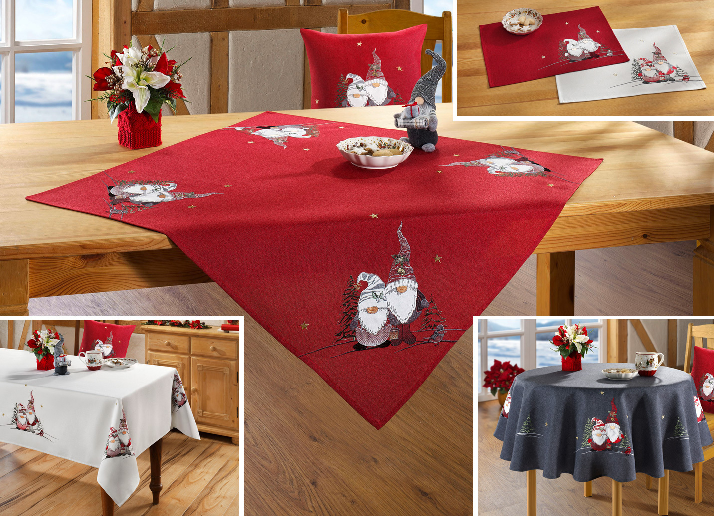 Tisch- und Raumdekoration, Größe 150 (Tischdecke rund, ø 150 cm), Rot von BADER
