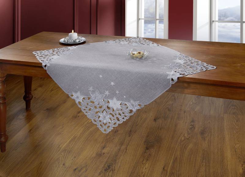 Tisch- und Raumdekoration, Größe 185 (Tischdecke, 85x 85 cm), Hellgrau von BADER