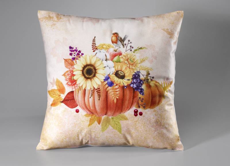 Tisch- und Raumdekoration mit herbstlichen Motiven, Größe 404 (Kissenbezug, 40x 40 cm), Natur-Bunt von BADER
