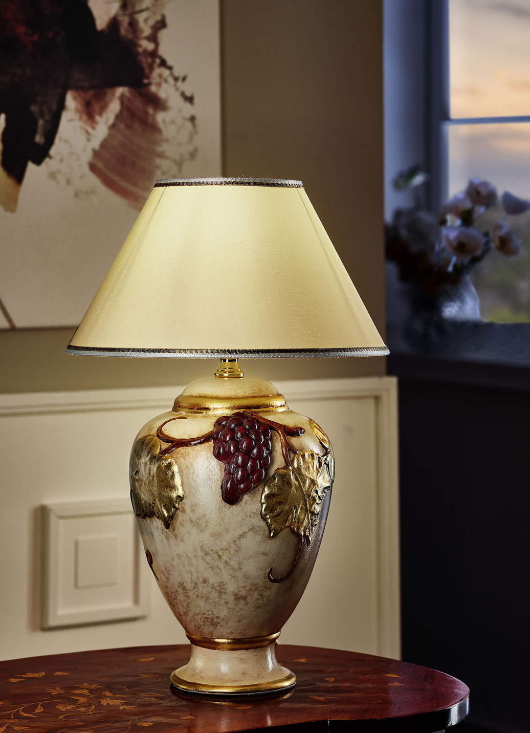 Tischleuchte mit Blattgoldauflage, Creme Tischleuchte mit Blattgoldauflage, Creme von BADER