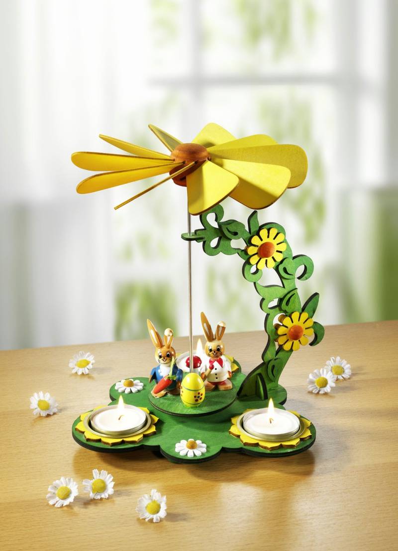 Tischpyramide aus Holz, Grün-Gelb Tischpyramide aus Holz, Grün-Gelb von BADER