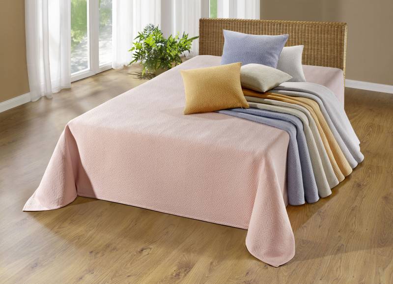 Traumhafte Tagesdecke, Größe 873 (für Einzelbett, 140x210 cm), Beige von BADER