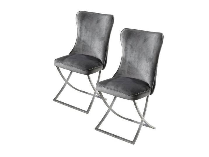 Trendige Esszimmer-Stühle, 2er-Set, Grau von BADER