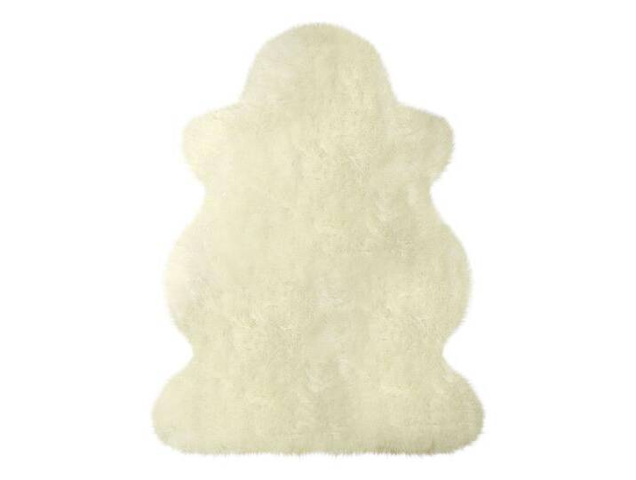 Vorleger aus echtem Merino-Lammfell, Größe 002 (Vorleger, Länge ca. 100 cm), Naturweiss von BADER