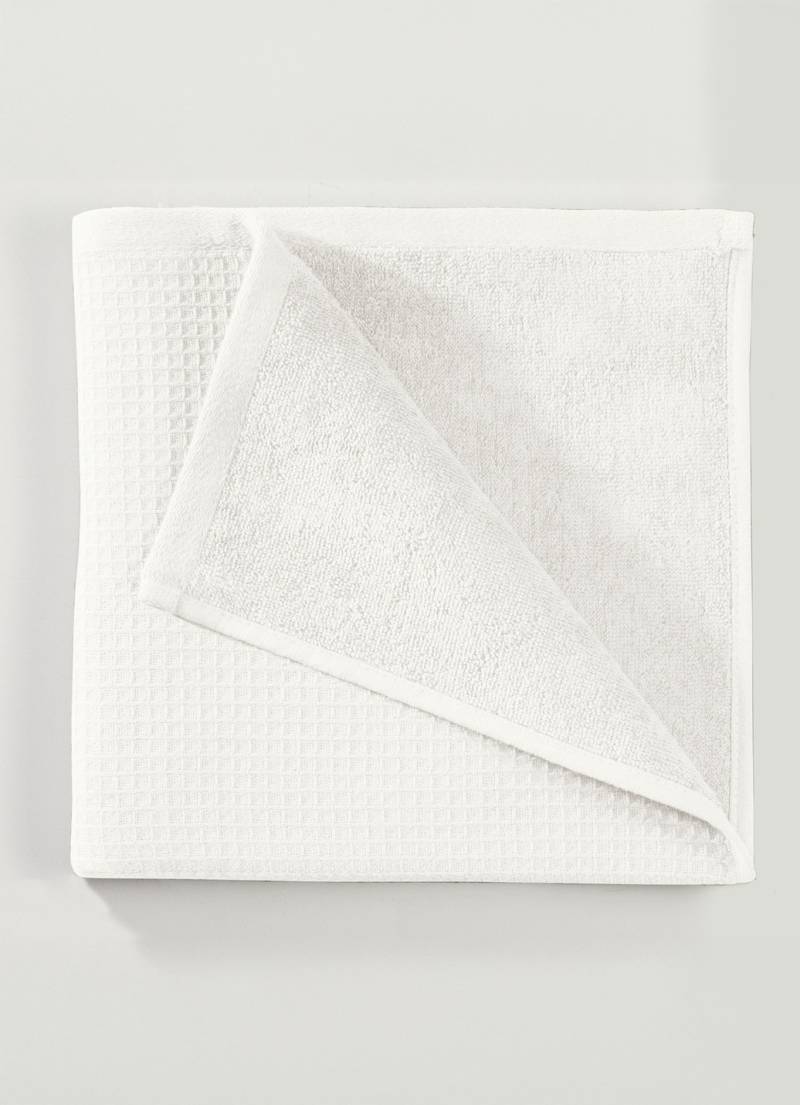 Waffelpiqué-Frottier-Serie aus Baumwolle, Größe 200 (2 Handtücher, 50/100 cm), Ecru von BADER