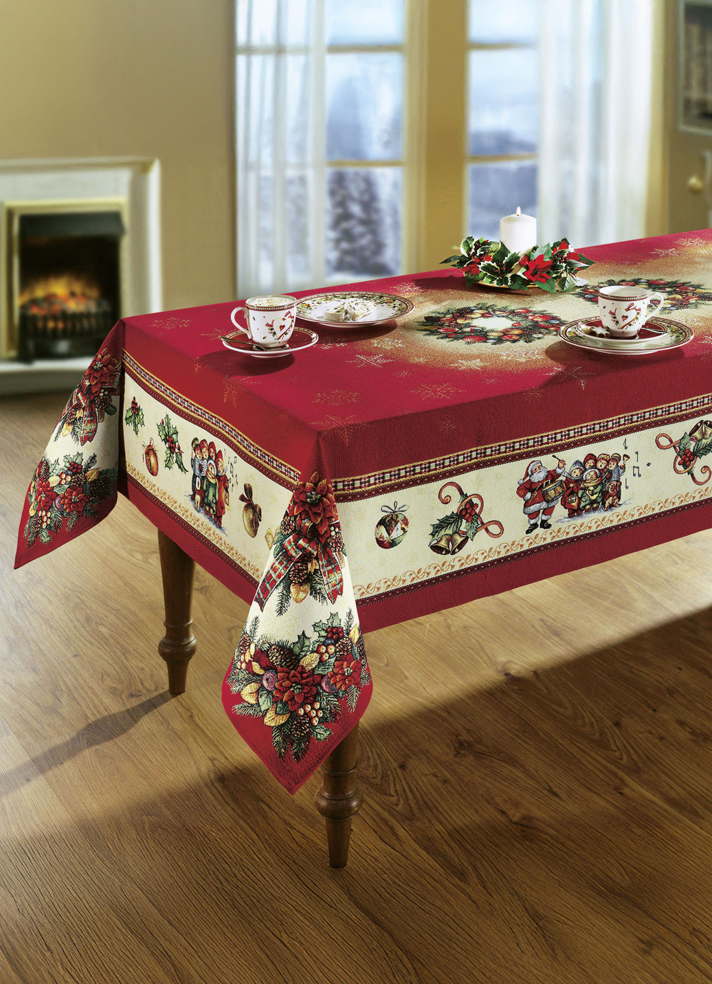Weihnachtliche Tisch- und Raumdekoration in Gobelin-Qualität, Größe 110 (Tischdecke, 100x100 cm) von BADER