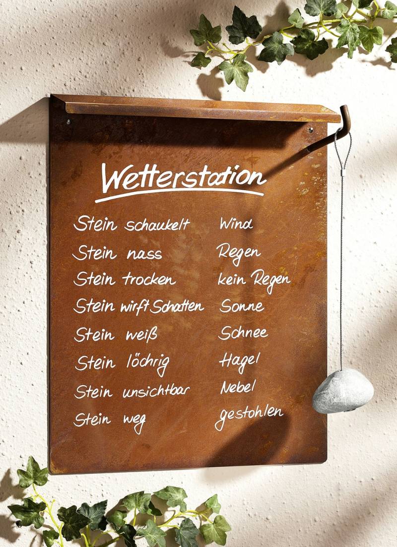 Wetterstation aus gerostetem Stahlblech, Braun von BADER