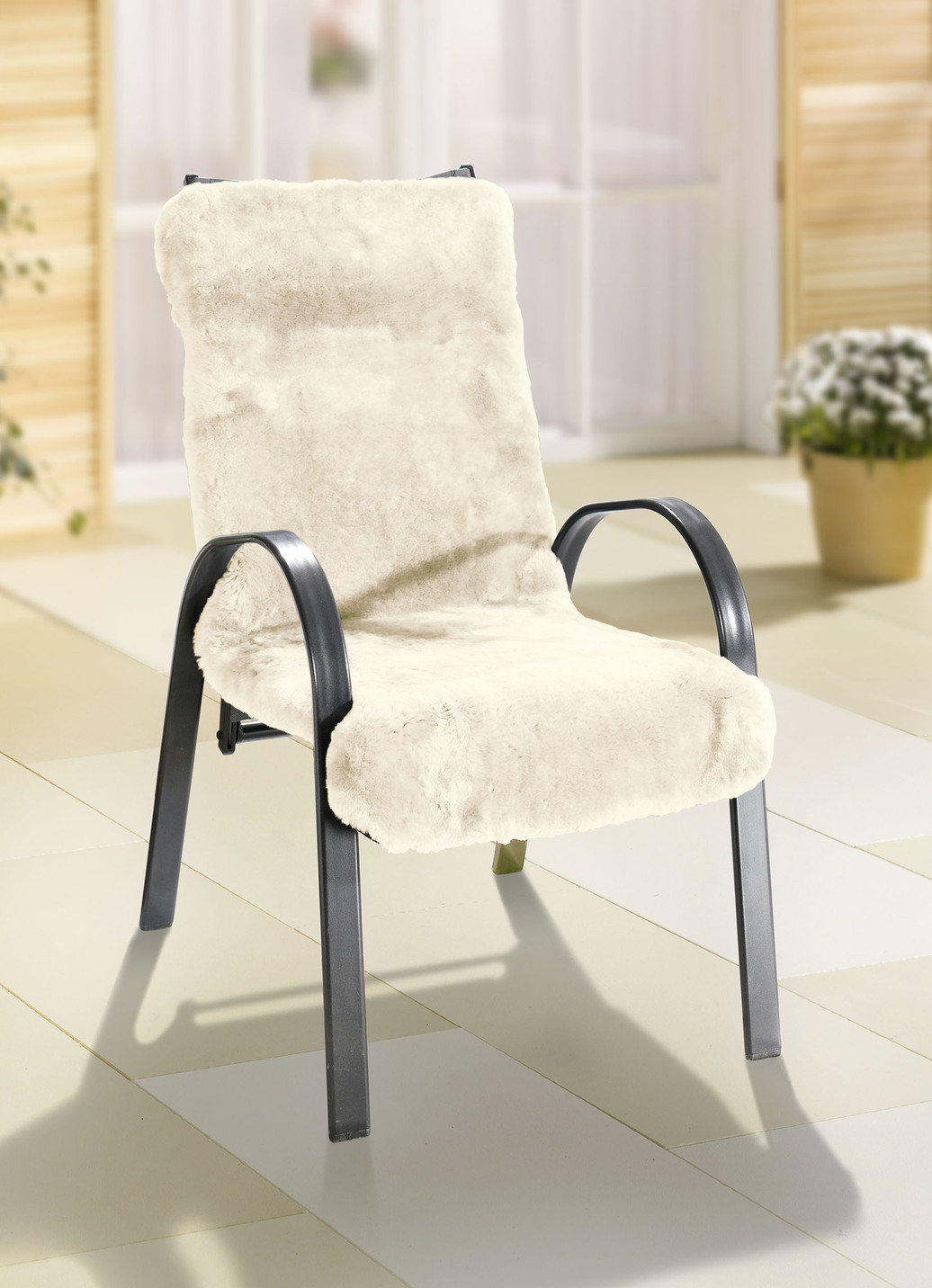 Wohlig weiche Lammfell-Sesselschoner, Beige von BADER