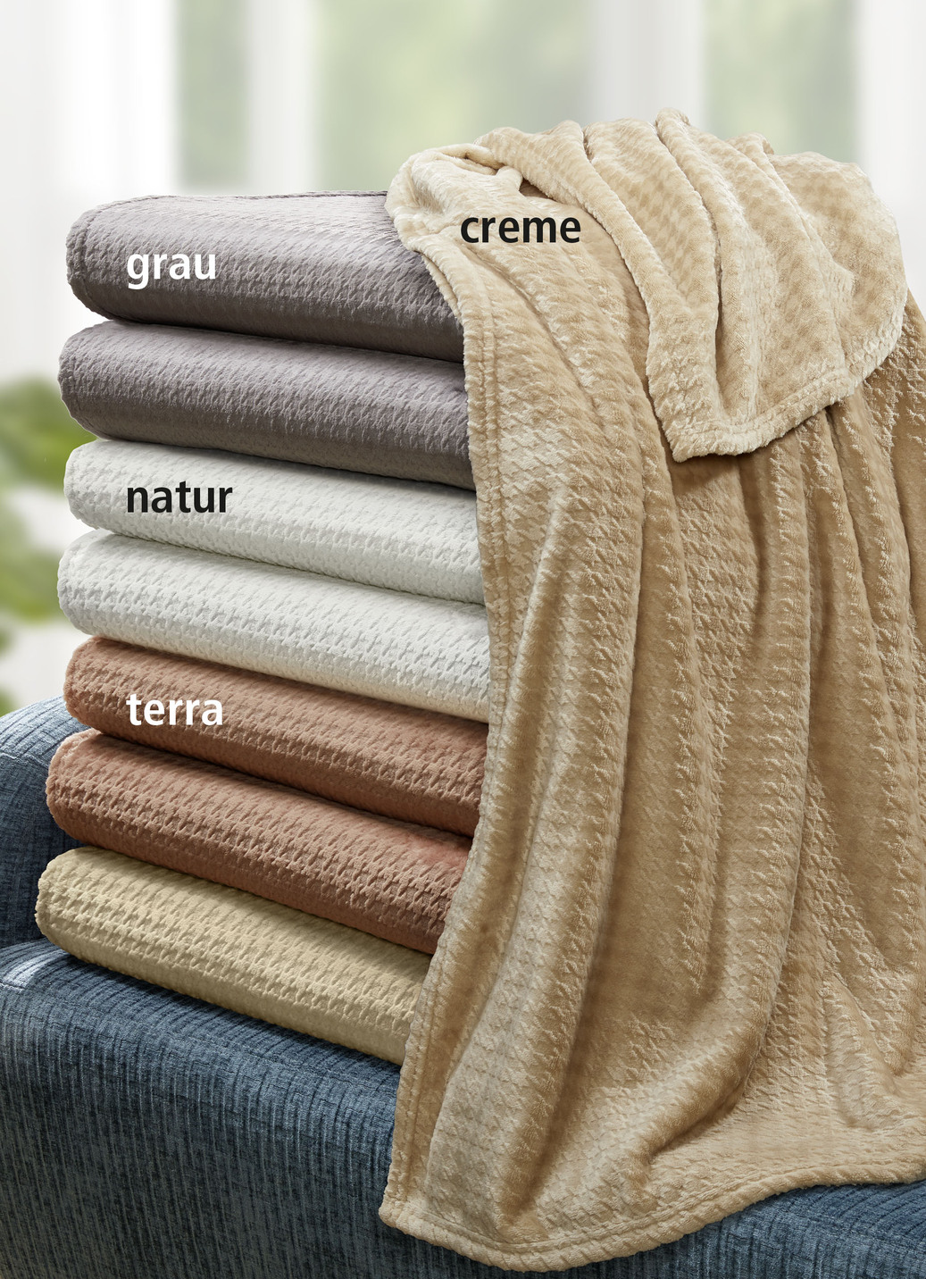 Wohndecke mit 3D-Hahnentritt-Dessin, Natur Wohndecke mit 3D-Hahnentritt-Dessin, Natur von BADER