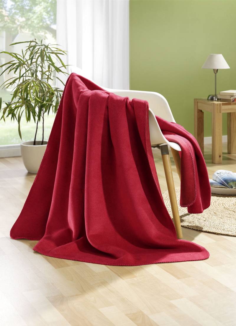 Wohndecke mit Festonstich-Einfassung, Rot Wohndecke mit Festonstich-Einfassung, Rot von BADER