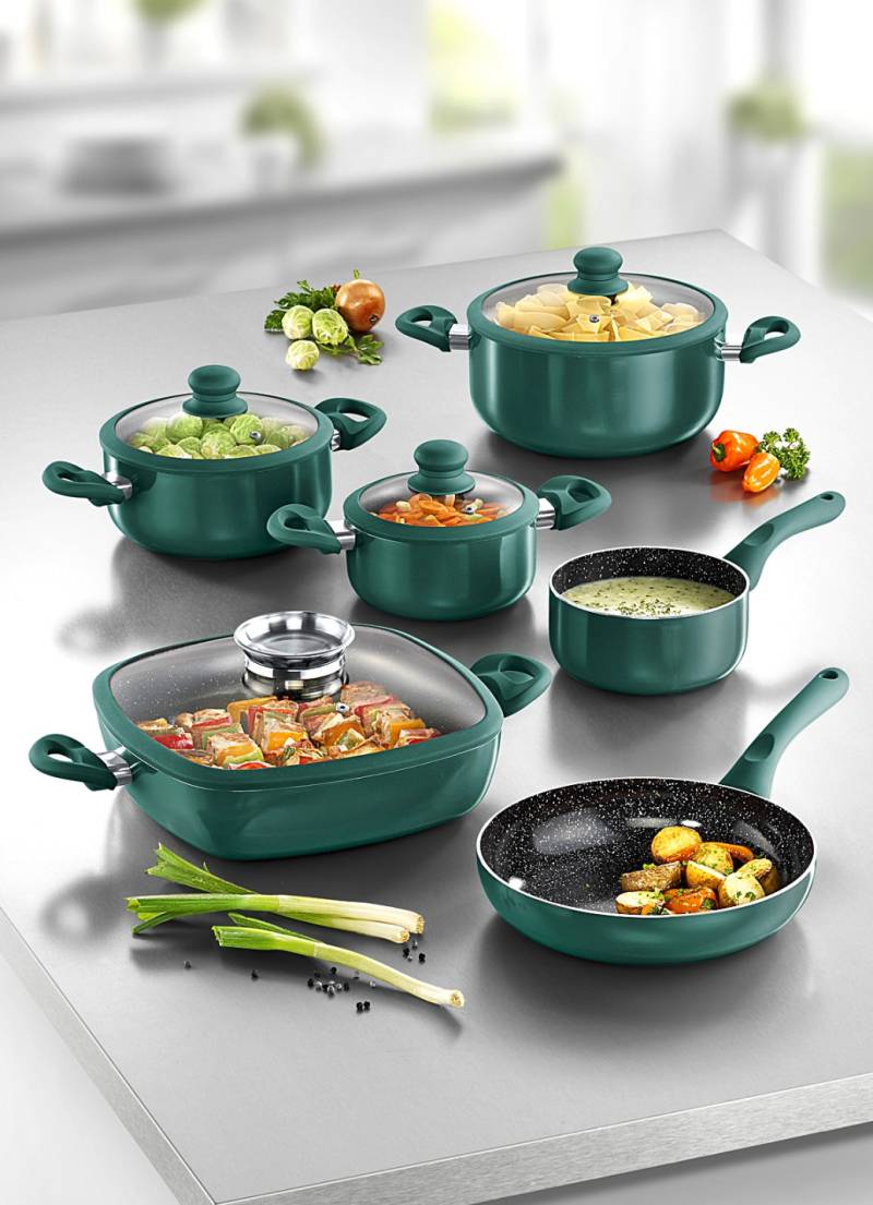 XXL-Topf-Set, 10-teilig, mit Antihaft-Keramikbeschichtung, Grün XXL-Topf-Set, 10-teilig, mit Antihaft-Keramikbeschichtung, Grün von BADER