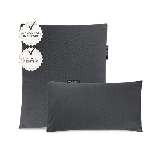 BADESOFA® Badewannenkissen 2er Set | Luxuriöses Bade-Kissen-Set für unvergleichbaren Komfort | Schnell trocknend | Set aus Rückenkissen & Fußkissen | Handmade in EU | Passt in Jede Badewanne von BADESOFA