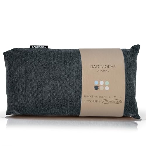 BADESOFA® Fußkissen | Premium-Qualität | Badewannen-Kissen für bequemes Baden | Made in EU | Badewanne-Kissen waschbar | Bade-Kissen Anthrazit | Badewannen-Zubehör | Passt in Jede Badewanne von BADESOFA